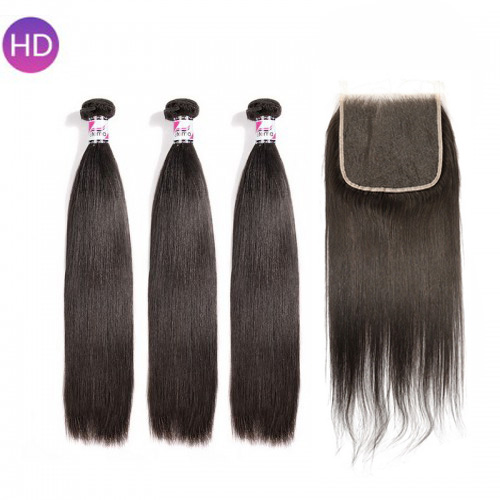 Stema Virgin Straight Hair With 6x6 HD & Transparent Lace Closure